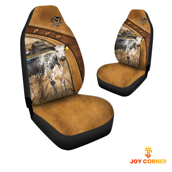 Joycorners Speckle Park Pattern Customized Name 3D Car Seat Cover Set (2PCS)