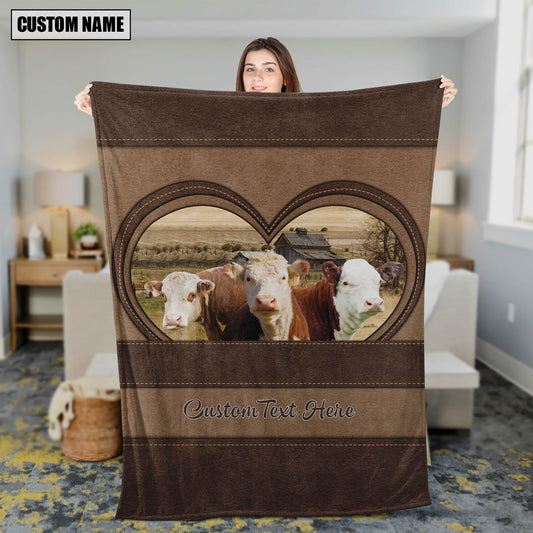 Joycorners Hereford In Heart Personalized Name Blanket