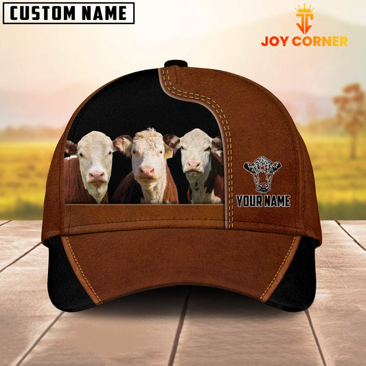 Joycorners Hereford Black Brown Farm Customized Name Cap