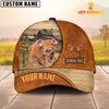 Joycorners Custom Name Duroc Pig Leather Pattern Cap