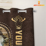 Joycorners Custom Name Hereford Leather Pattern Custom Name Shower Curtain