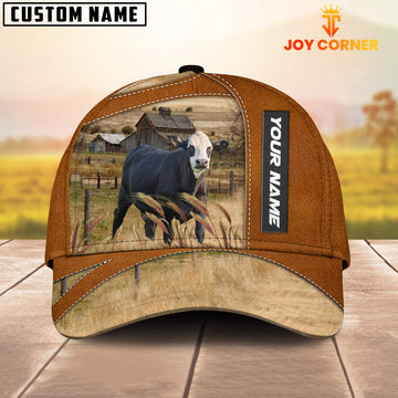 Joycorners Black Baldy Customized Name Brown Cap