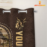 Joycorners Brown Swiss Leather Pattern Custom Name Shower Curtain