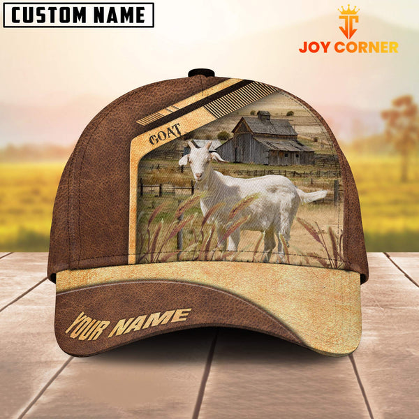 Joycorners Goat Customized Name Brown Farm Cap