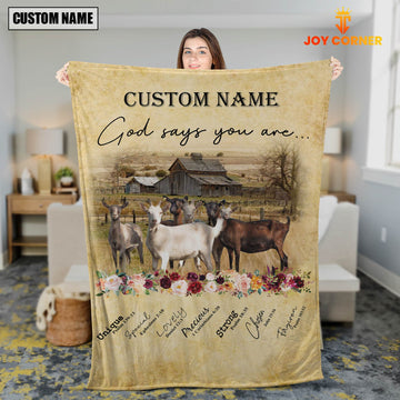 God Says You Are - Joycorners Personalized Name Goat Blanket