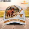 Joycorners Red Angus White Pattern Customized Name 3D Cap