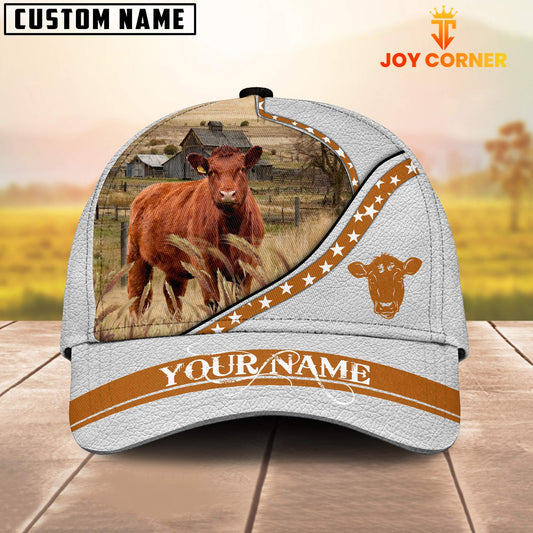 Joycorners Red Angus White Pattern Customized Name 3D Cap