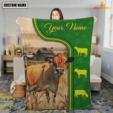 Joycorners Jersey Green Farming Blanket Custom Name