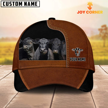 Joycorners Black Angus Black Brown Farm Customized Name Cap