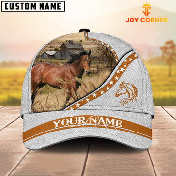 Joycorners Horse White Pattern Customized Name 3D Cap