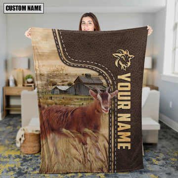 Joycorners Personalized Name Goat Leather Pattern Blanket