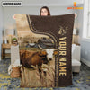 Joycorners Personalized Name Florida Cracker Cow Leather Pattern Blanket