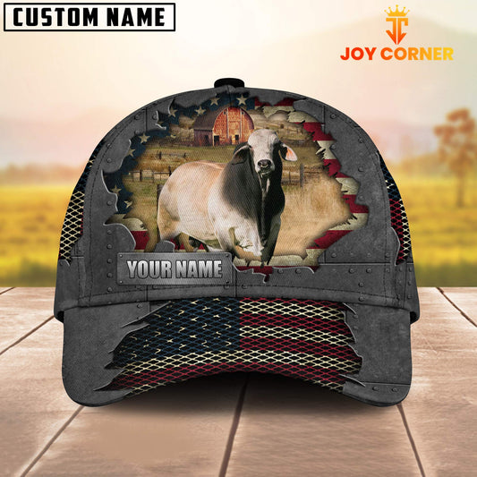 Joycorners Brahman Customized Name US Flag Net Cap