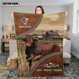 Joycorners Personalized Name Beefmaster Faith Family Farming Blanket