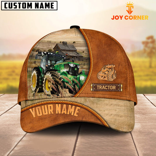 Joycorners Custom Name Tractor Leather Pattern Cap TT13