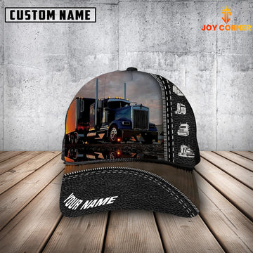 Joycorners Custom Name Black And White Trucker Mesh Cap 2023