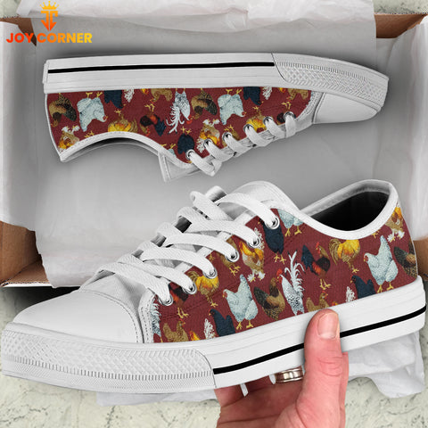 Joycorners Chicken Red Pattern Low Top Shoes
