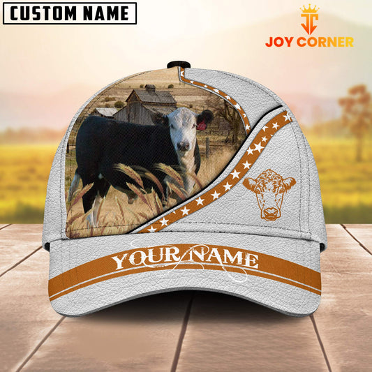 Joycorners Black Hereford White Pattern Customized Name 3D Cap