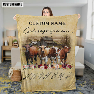 God Says You Are - Joycorners Personalized Name Ayrshire Blanket