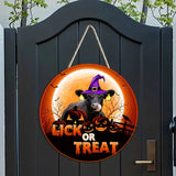 Joycorners Black Angus Lick Or Treat Happy Halloween Wooden Sign