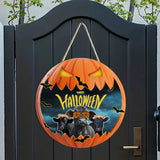 Joycorners Black Angus In Halloween Decoration Pumkpin Happy Halloween Wooden Sign