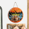 Joycorners Texas Longhorn In Halloween Decoration Pumkpin Happy Halloween Wooden Sign