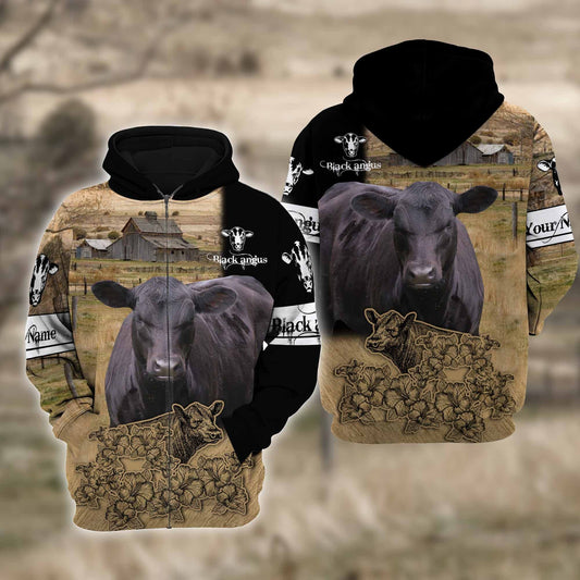 Joycorners Farm Black Angus Cattle Hoodie TT4
