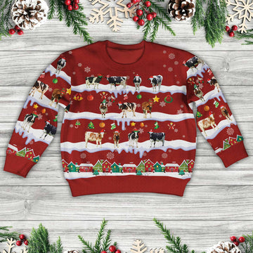 Joycorners Holstein Christmas Knitted Sweater For Kids