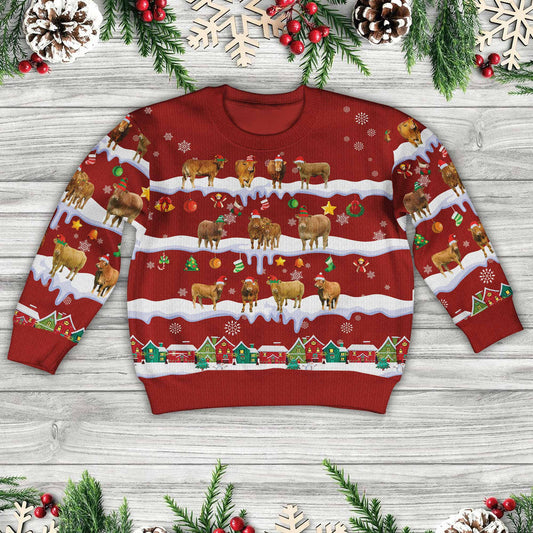 Joycorners Limousin Christmas Knitted Sweater For Kids