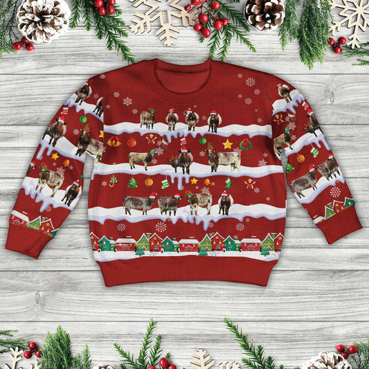 Joycorners Shorthorn Christmas Knitted Sweater For Kids