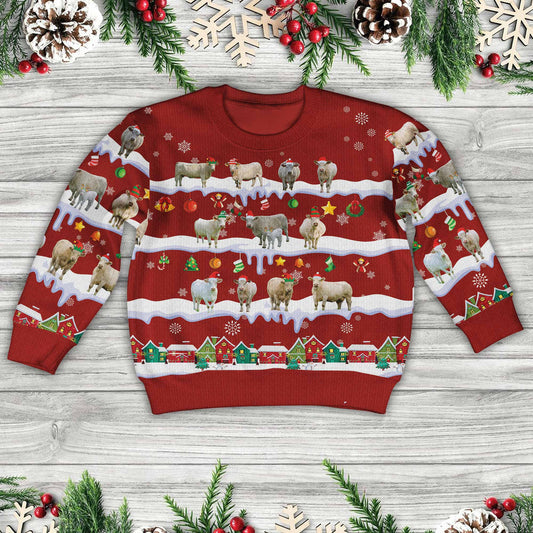 Joycorners Charolais Christmas Knitted Sweater For Kids