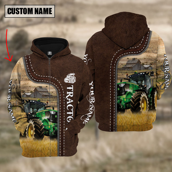Joycorners Tracto Farming Leather Pattern Personalized 3D Hoodie