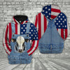 Joycorners Black Baldy Cattle US Flag Farm Personalized 3D Hoodie