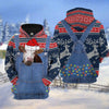 Joycorners Simmental Cattle Christmas Knitting Hoodie Pattern 3D