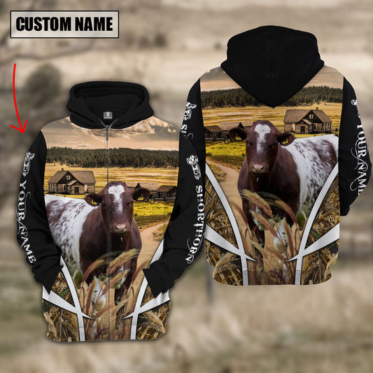 Joycorners Shorthorn Custom Name Wheat Farm Hoodie