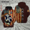 Joycorners Holstein US Flag Retro Personalized 3D Hoodie