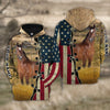 Joycorners Custom Name Horse American Flag 3D Shirt