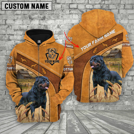 Joycorners Rottweiler Custom Name Printed 3D Hoodie