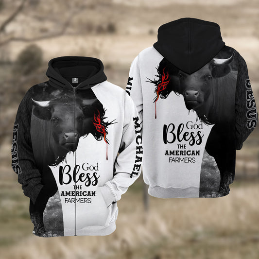 Joycorners Custom Name Dexter Cattle 3D JESUS Blessing Hoodie