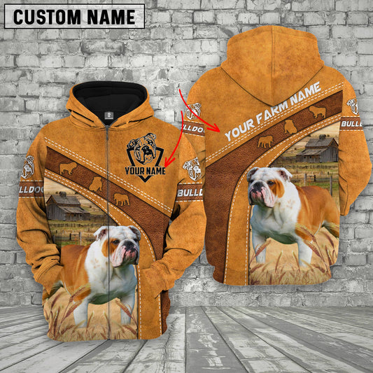 Joycorners Bulldog Custom Name Printed 3D Hoodie