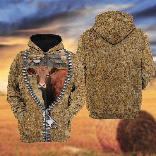 Joycorners Farm Red Angus Cattle Hoodie