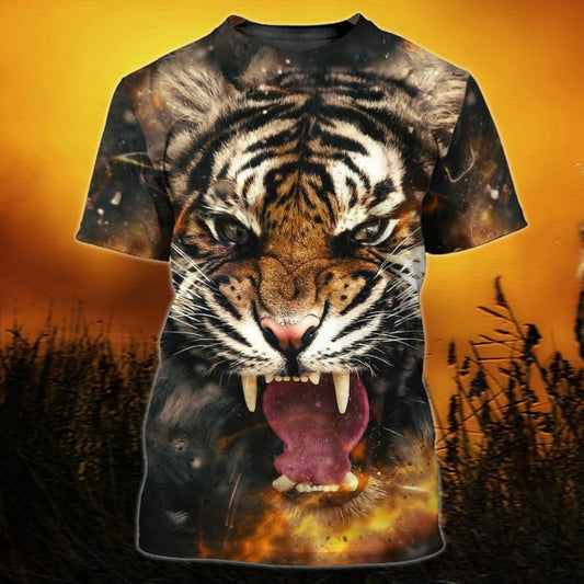 Joycorners Angery Tiger Face All Over Printed 3D Shirts