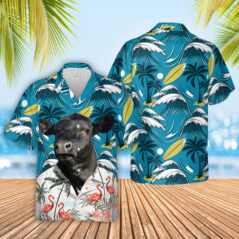 Joycorners Black Angus Funny Hawaiian Shirt