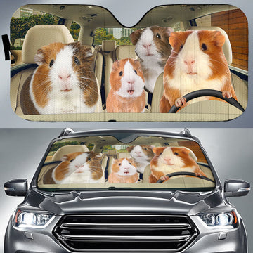 Joycorners guinea pigs CAR All Over Printed 3D Sun Shade