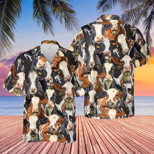 Joycorners Herd Of Holstein All Over Printed 3D Hawaiian Shirt