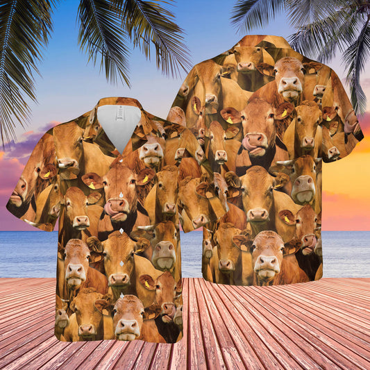 Joycorners Herd Of Limousin All Over Printed 3D Hawaiian Shirt