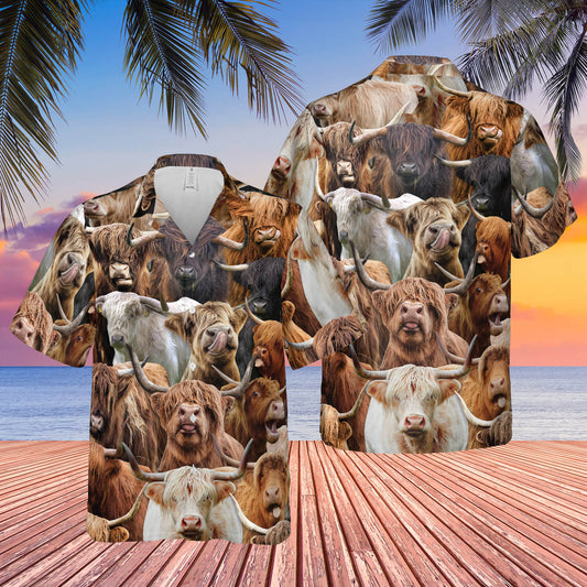 Joycorners Herd Of Highlands All Over Printed 3D Hawaiian Shirt