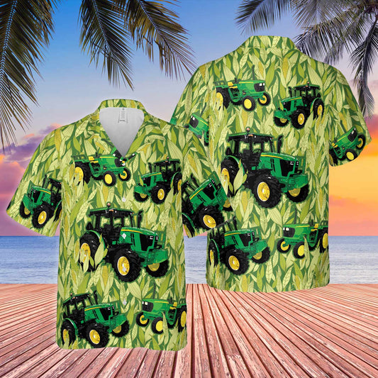 Joycorners Tractor Corn All Over Printed 3D Hawaiian Shirt