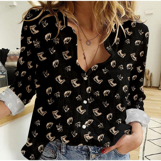 Joycorners Black Horse Collection All Printed 3D Casual Shirt