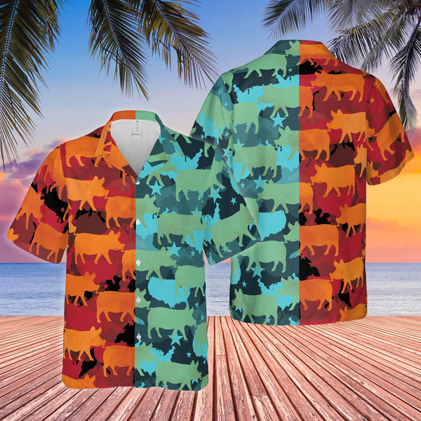 Joycorners Pig Camo Hot And Cold All Over Printed 3D Hawaiian Shirt